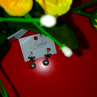 Kadhani’s Elegant Bow Pearl Drop Earrings - A charming drops collection