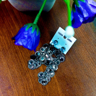 Kadhani's Vintage Bloom Dangling Earrings - The oxidized dangler collection