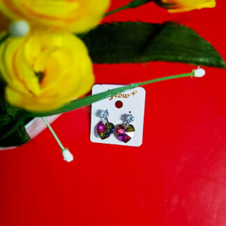 Kadhani's Iridescent Love Crystal Earrings - A Sparkling stud drops collection